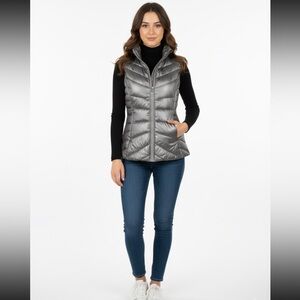 Athleta Silver Puffer Vest
